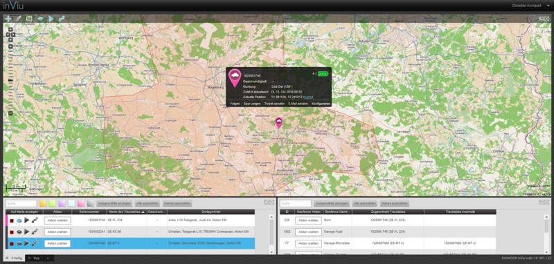 GPS-Flottenmanagement mit Routenverfolgung