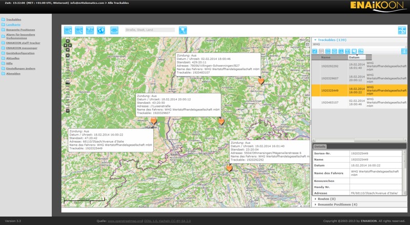 GPS-Flottenmanagement mit Routenverfolgung